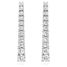 Náušnice Eternity Drop s diamanty vypěstovanými v laboratoři, celková hmotnost 1,3 Ct, kulatý tvar, 14K bílé zlato