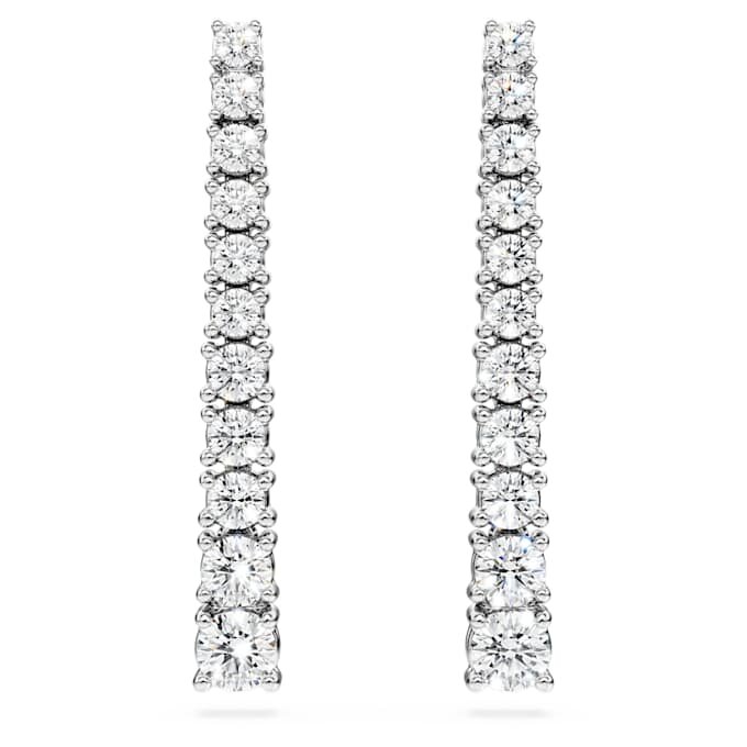 Náušnice Eternity Drop s diamanty vypěstovanými v laboratoři, celková hmotnost 1,3 Ct, kulatý tvar, 14K bílé zlato Náušnice Eternity Drop s diamanty vypěstovanými v laboratoři, celková hmotnost 1,3 Ct, kulatý tvar, 14K bílé zlato
