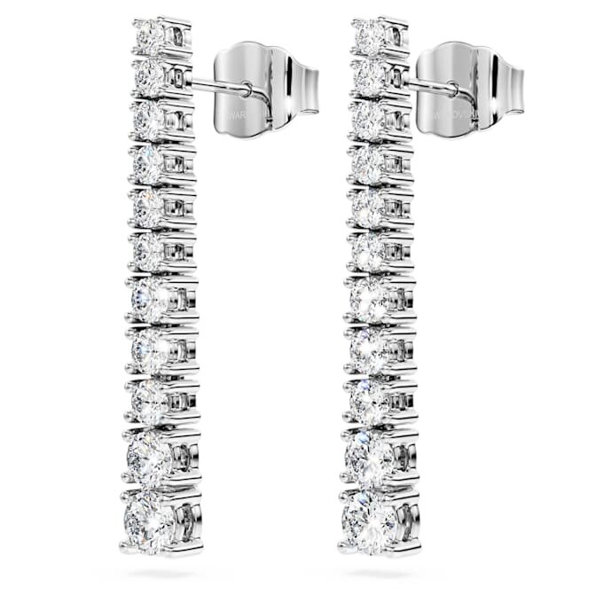 Náušnice Eternity Drop s diamanty vypěstovanými v laboratoři, celková hmotnost 1,3 Ct, kulatý tvar, 14K bílé zlato Náušnice Eternity Drop s diamanty vypěstovanými v laboratoři, celková hmotnost 1,3 Ct, kulatý tvar, 14K bílé zlato