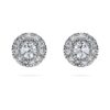 Náušnice Eternity Halo s diamanty vypěstovanými v laboratoři, 0,45 karátů celkem, kulatý tvar, stříbro 925 Náušnice Eternity Halo s diamanty vypěstovanými v laboratoři, 0,45 karátů celkem, kulatý tvar, stříbro 925