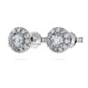 Náušnice Eternity Halo s diamanty vypěstovanými v laboratoři, 0,45 karátů celkem, kulatý tvar, stříbro 925 Náušnice Eternity Halo s diamanty vypěstovanými v laboratoři, 0,45 karátů celkem, kulatý tvar, stříbro 925