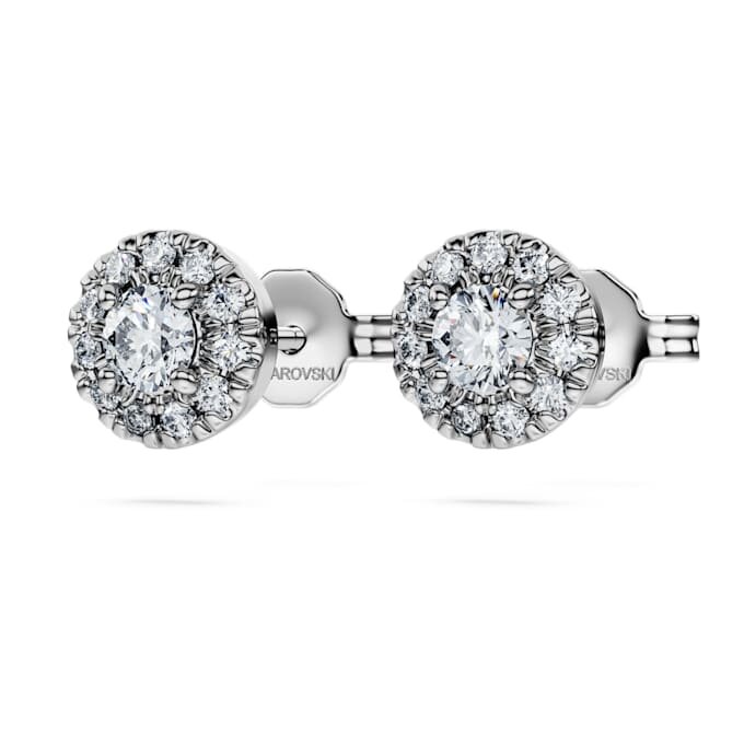 Náušnice Eternity Halo s diamanty vypěstovanými v laboratoři, 0,45 karátů celkem, kulatý tvar, stříbro 925 Náušnice Eternity Halo s diamanty vypěstovanými v laboratoři, 0,45 karátů celkem, kulatý tvar, stříbro 925
