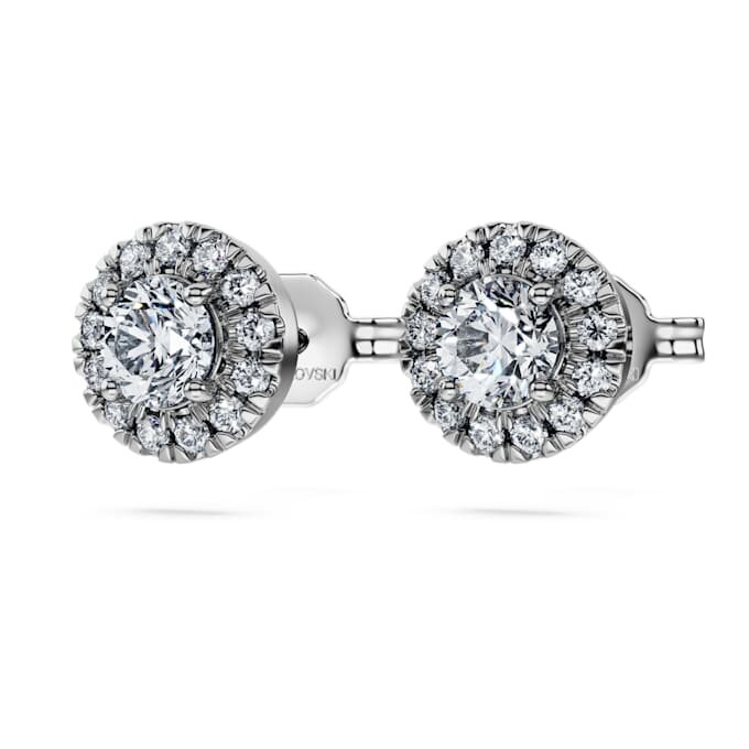 Náušnice Eternity Halo s laboratorně vypěstovanými diamanty o celkové hmotnosti 0,75 karátů, kulatý tvar, 14karátové bílé zlato Náušnice Eternity Halo s laboratorně vypěstovanými diamanty o celkové hmotnosti 0,75 karátů, kulatý tvar, 14karátové bílé zlato