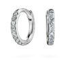 Náušnice Eternity Hoop s diamanty vypěstovanými v laboratoři, 0,1 karátu celkem, kulatý tvar, malé, 14K bílé zlato Náušnice Eternity Hoop s diamanty vypěstovanými v laboratoři, 0,1 karátu celkem, kulatý tvar, malé, 14K bílé zlato