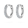 Náušnice Eternity Hoop s diamanty vypěstovanými v laboratoři, 0,1 karátu celkem, kulatý tvar, malé, 14K bílé zlato Náušnice Eternity Hoop s diamanty vypěstovanými v laboratoři, 0,1 karátu celkem, kulatý tvar, malé, 14K bílé zlato