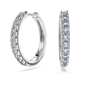 Náušnice Eternity Hoop s diamanty vypěstovanými v laboratoři, celkem 0,56 karátu, kulatý tvar, stříbro