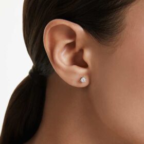 Náušnice Eternity s diamanty vypěstovanými v laboratoři, celková hmotnost 0,52 karátů, kulatý tvar, stříbro