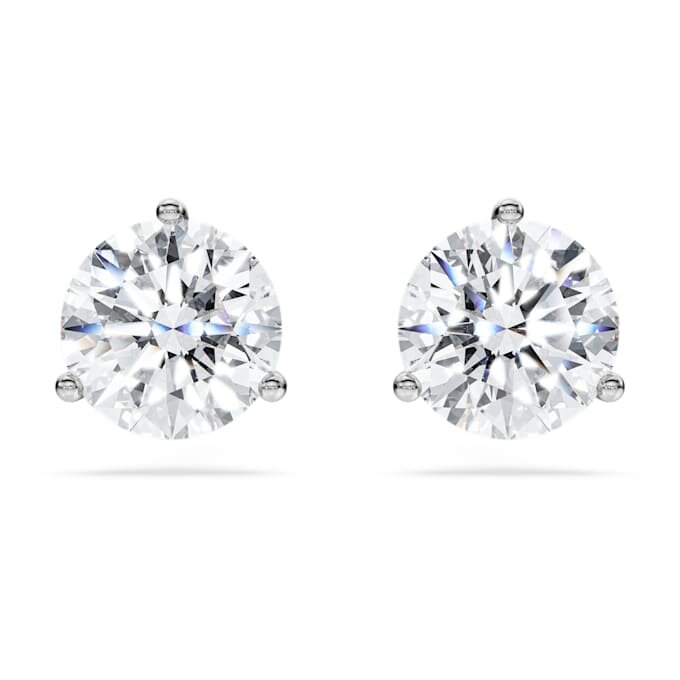 Náušnice Eternity s diamanty vypěstovanými v laboratoři, celková hmotnost 2,0 karátů, kulatý tvar, 14karátové bílé zlato Náušnice Eternity s diamanty vypěstovanými v laboratoři, celková hmotnost 2,0 karátů, kulatý tvar, 14karátové bílé zlato