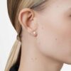 Náušnice Eternity Solitaire s diamanty vypěstovanými v laboratoři, celková hmotnost 1 Ct, kulatý tvar, 14K žluté zlato