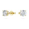 Náušnice Eternity Solitaire s diamanty vypěstovanými v laboratoři, celková hmotnost 1 Ct, kulatý tvar, 14K žluté zlato