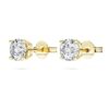 Náušnice Eternity Solitaire s diamanty vypěstovanými v laboratoři, celková hmotnost 1 Ct, kulatý tvar, 14K žluté zlato