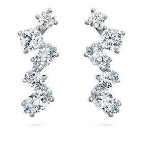 Náušnice Galaxy Ear Cuffs s laboratorně vypěstovanými diamanty o celkové hmotnosti 1,25 karátu, různé tvary, 14karátové bílé zlato