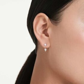Náušnice Galaxy s kryty, diamanty vypěstované v laboratoři, 0,82 karátů celkem, různé tvary, stříbro 925