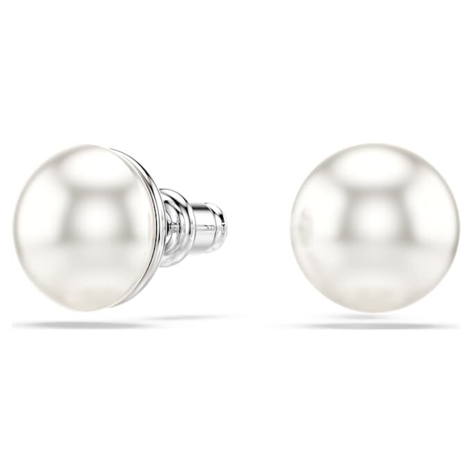 Náušnice Matrix s krystalovými perlami, bílé, pokovené rhodiem Náušnice Matrix s krystalovými perlami, bílé, pokovené rhodiem