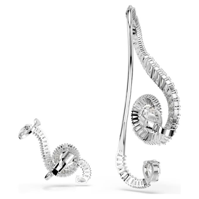 Náušnice s klipem Ariana Grande X Swarovski, asymetrický design, křišťálová perla, briliantový brus, bílé, pokovené rhodiem Náušnice s klipem Ariana Grande X Swarovski, asymetrický design, křišťálová perla, briliantový brus, bílé, pokovené rhodiem