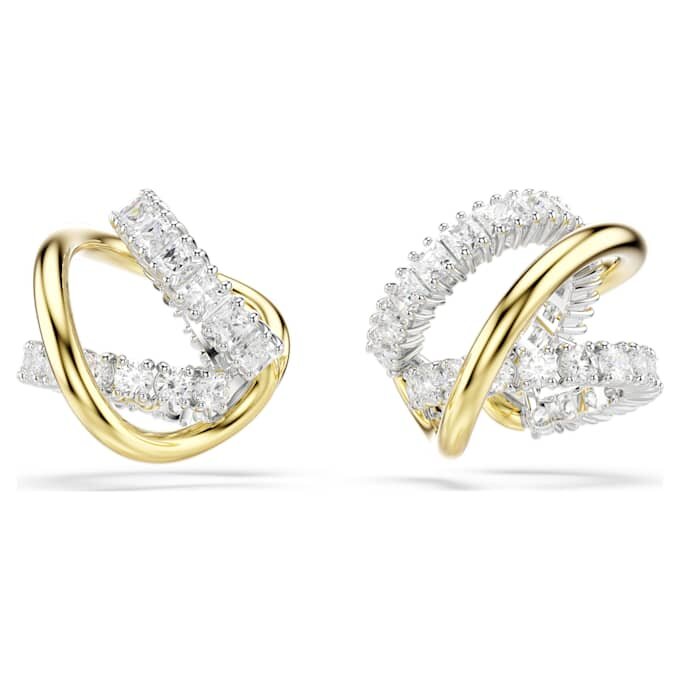 Náušnice typu „Ear Cuffs“ Hyperbola s různými briliantovými brusi, bílé, povrchová úprava z kombinace kovů Náušnice typu „Ear Cuffs“ Hyperbola s různými briliantovými brusi, bílé, povrchová úprava z kombinace kovů
