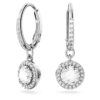 Náušnice Una Angelic Drop s kulatým briliantovým výbrusem, pavé, bílé, rhodiované Náušnice Una Angelic Drop s kulatým briliantovým výbrusem, pavé, bílé, rhodiované