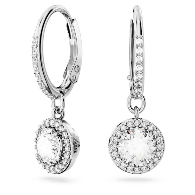 Náušnice Una Angelic Drop s kulatým briliantovým výbrusem, pavé, bílé, rhodiované Náušnice Una Angelic Drop s kulatým briliantovým výbrusem, pavé, bílé, rhodiované