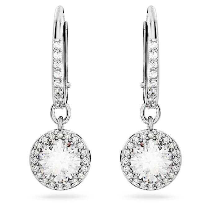 Náušnice Una Angelic Drop s kulatým briliantovým výbrusem, pavé, bílé, rhodiované Náušnice Una Angelic Drop s kulatým briliantovým výbrusem, pavé, bílé, rhodiované