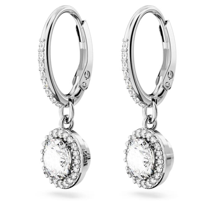 Náušnice Una Angelic Drop s kulatým briliantovým výbrusem, pavé, bílé, rhodiované Náušnice Una Angelic Drop s kulatým briliantovým výbrusem, pavé, bílé, rhodiované