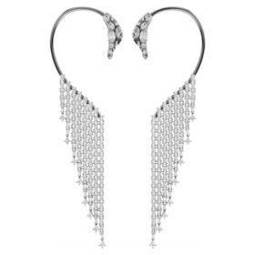 Náušnice z kolekce Vienna Collection Swan, bílé, pokovené rutheniem