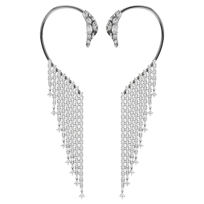 Náušnice z kolekce Vienna Collection Swan, bílé, pokovené rutheniem Náušnice z kolekce Vienna Collection Swan, bílé, pokovené rutheniem