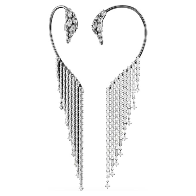 Náušnice z kolekce Vienna Collection Swan, bílé, pokovené rutheniem Náušnice z kolekce Vienna Collection Swan, bílé, pokovené rutheniem