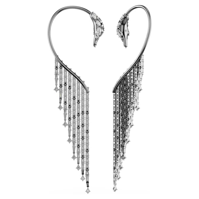 Náušnice z kolekce Vienna Collection Swan, bílé, pokovené rutheniem Náušnice z kolekce Vienna Collection Swan, bílé, pokovené rutheniem