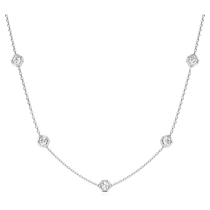 Osmiboký náhrdelník s diamanty vypěstovanými v laboratoři o celkové hmotnosti 0,7 karátu, kulatého tvaru, ze stříbra Osmiboký náhrdelník s diamanty vypěstovanými v laboratoři o celkové hmotnosti 0,7 karátu, kulatého tvaru, ze stříbra