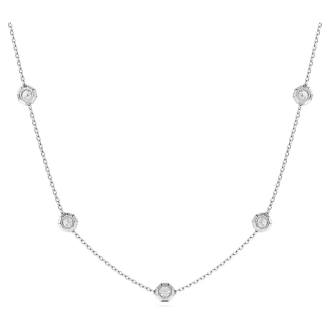 Osmiboký náhrdelník s diamanty vypěstovanými v laboratoři o celkové hmotnosti 0,7 karátu, kulatého tvaru, ze stříbra Osmiboký náhrdelník s diamanty vypěstovanými v laboratoři o celkové hmotnosti 0,7 karátu, kulatého tvaru, ze stříbra