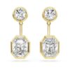 Osmiboké náušnice s laboratorně vypěstovanými diamanty, celková hmotnost 7,70 karátů, různé tvary, 18karátové žluté zlato