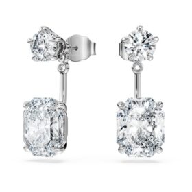 Osmiboké náušnice s laboratorně vypěstovanými diamanty o celkové hmotnosti 9,65 Ct, různé tvary, 18K bílé zlato