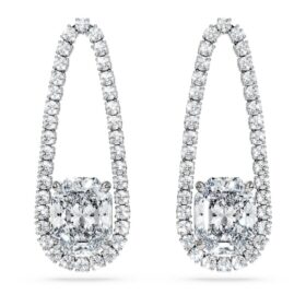 Osmiboké tenisové náušnice s diamanty vypěstovanými v laboratoři, celková hmotnost 7,95 Ct, různé tvary, 18K bílé zlato