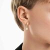 Osmiúhelníkové visací náušnice s diamanty vypěstovanými v laboratoři, celková hmotnost 1,0 karátů, osmiúhelníkový tvar, 14karátové žluté zlato