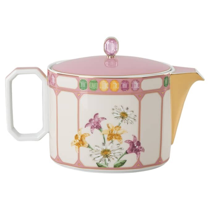 Porcelánová konvice Idyllia, motiv s krystalovým potiskem, pták, vícebarevná Porcelánová konvice Idyllia, motiv s krystalovým potiskem, pták, vícebarevná