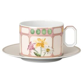 Porcelánový šálek s podšálkem Idyllia Combi, motiv Crystal Print, kytice, vícebarevný