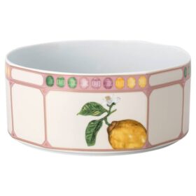 Porcelánová mísa Idyllia, motiv Crystal Print, citronová, velká, vícebarevná