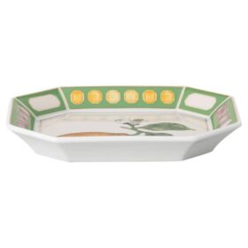 Porcelánový podnos Idyllia, motiv s krystaly, citronová barva, malý, vícebarevný