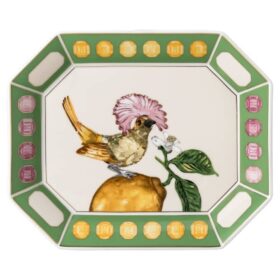 Porcelánový podnos Idyllia, motiv s krystaly, mucholapka, velký, vícebarevný