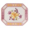 Porcelánový podnos Idyllia, motiv z křišťálu, květiny, velký, růžový