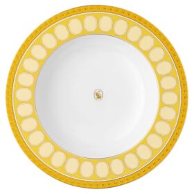 Porcelánový polévkový talíř Signum, žlutý