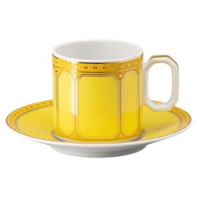 Šálek na espresso Signum s podšálkem, porcelán, žlutý