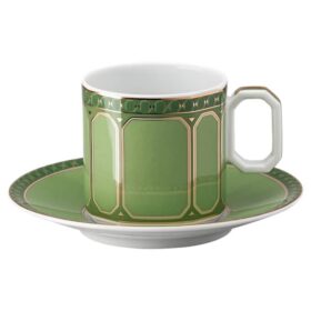 Šálek na espresso Signum s podšálkem, porcelán, zelený