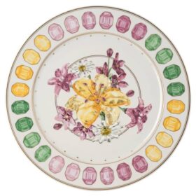 Porcelánový servírovací talíř Idyllia, motiv Crystal Print, kytice, vícebarevný