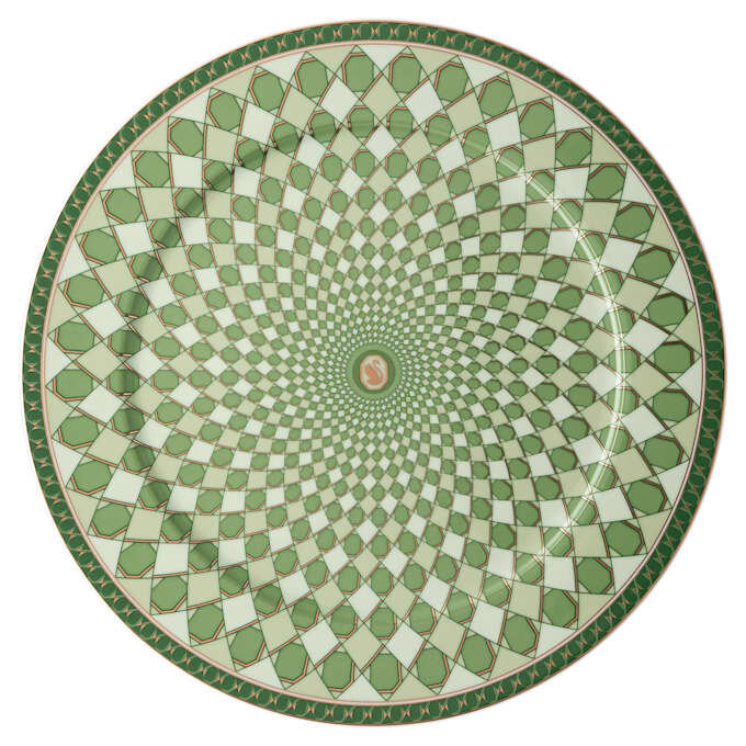 Porcelánový servírovací talíř Signum, velký, zelený Porcelánový servírovací talíř Signum, velký, zelený
