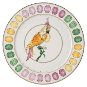 Porcelánový talíř Idyllia, motiv Crystal Print, kakadu, vícebarevný