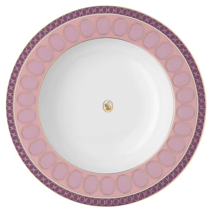 Porcelánový talíř na polévku Signum, růžový Porcelánový talíř na polévku Signum, růžový