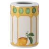 Porcelánová váza Idyllia, motiv s krystaly, květina, žlutá Porcelánová váza Idyllia, motiv s krystaly, květina, žlutá