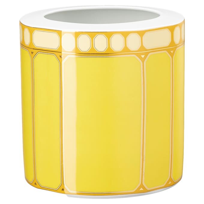 Porcelánová váza Signum, široká, žlutá Porcelánová váza Signum, široká, žlutá