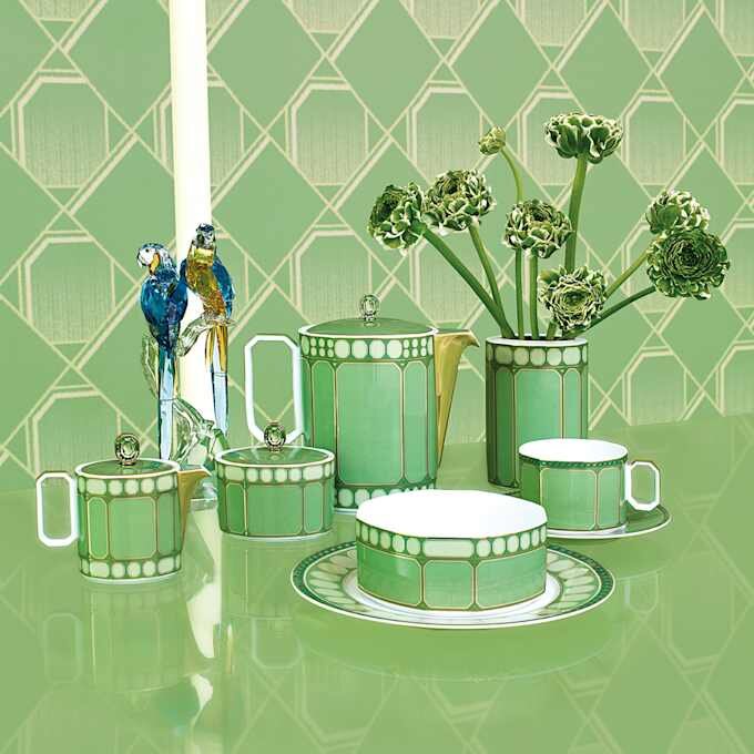 Šálek Signum s podšálkem, porcelán, zelený Šálek Signum s podšálkem, porcelán, zelený